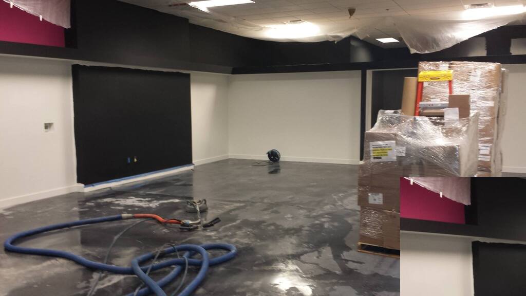 Drying equipment running after slab leak water damage