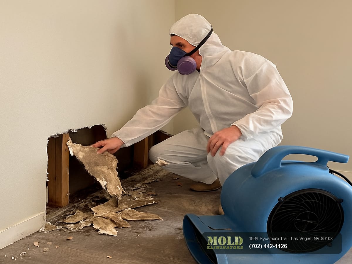 Damp, sagging attic insulation in a Las Vegas home revealing a hidden moisture source