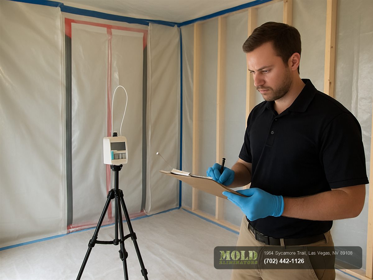 Independent clearance air sample collected inside a cleared containment in a Las Vegas home